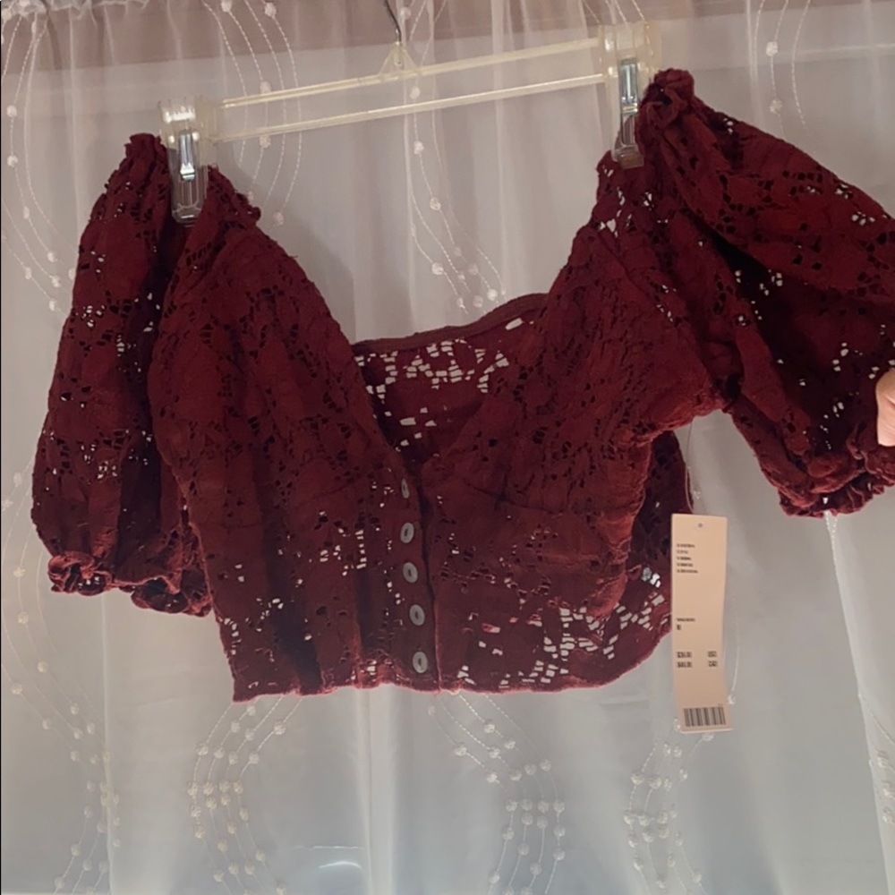 Burnt red/burgandy crop top brand new
